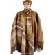 PERUVIAN ALPACA CAMARGO WOOL RUANA PONCHO WITH SCARF AND BERET