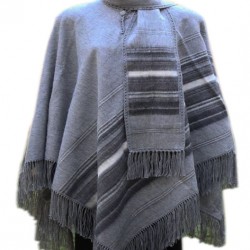 WHOLESALE  PERUVIAN ALPACA CAMARGO WOOL RUANA PONCHO WITH SCARF 