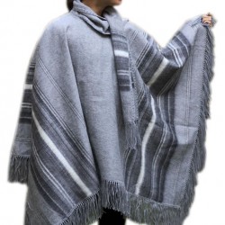 WHOLESALE  PERUVIAN ALPACA CAMARGO WOOL RUANA PONCHO WITH SCARF 