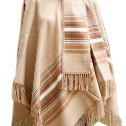  PERUVIAN WHOLESALE  RUANA PONCHO WITH SCARF  HANDMADE ALPACA CAMARGO WOOL