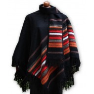 PRETTY WHOLESALE  PERUVIAN ALPACA CAMARGO WOOL RUANA PONCHO , ATTACHED SCARF 