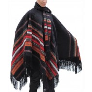 PRETTY WHOLESALE  PERUVIAN ALPACA CAMARGO WOOL RUANA PONCHO , ATTACHED SCARF 