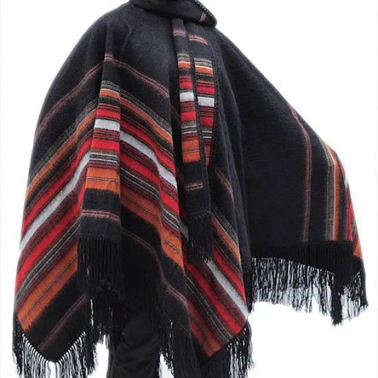 PRETTY WHOLESALE  PERUVIAN ALPACA CAMARGO WOOL RUANA PONCHO , ATTACHED SCARF 