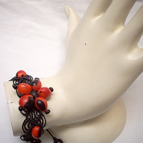06 PERUVIAN INCA HUAYRURO WOVEN BRACELETS, FLOWER DESIGN 06 PERUVIAN INCA HUAYRURO WOVEN BRACELETS, FLOWER DESIGN